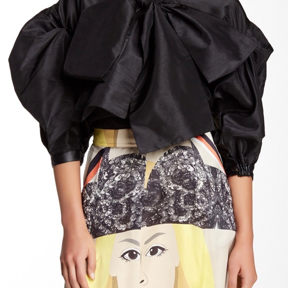 unique TOV sheer puffy sleeves blouse new sz 10 - Picture 3 of 4